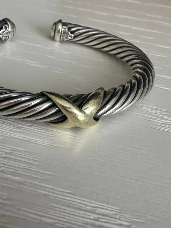 David Yurman X Classic Cable Station Bracelet - Picture 2 of 6